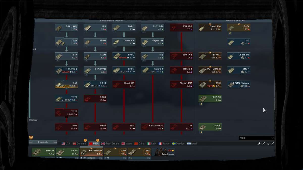 Versatile account, with all kinds of tanks
